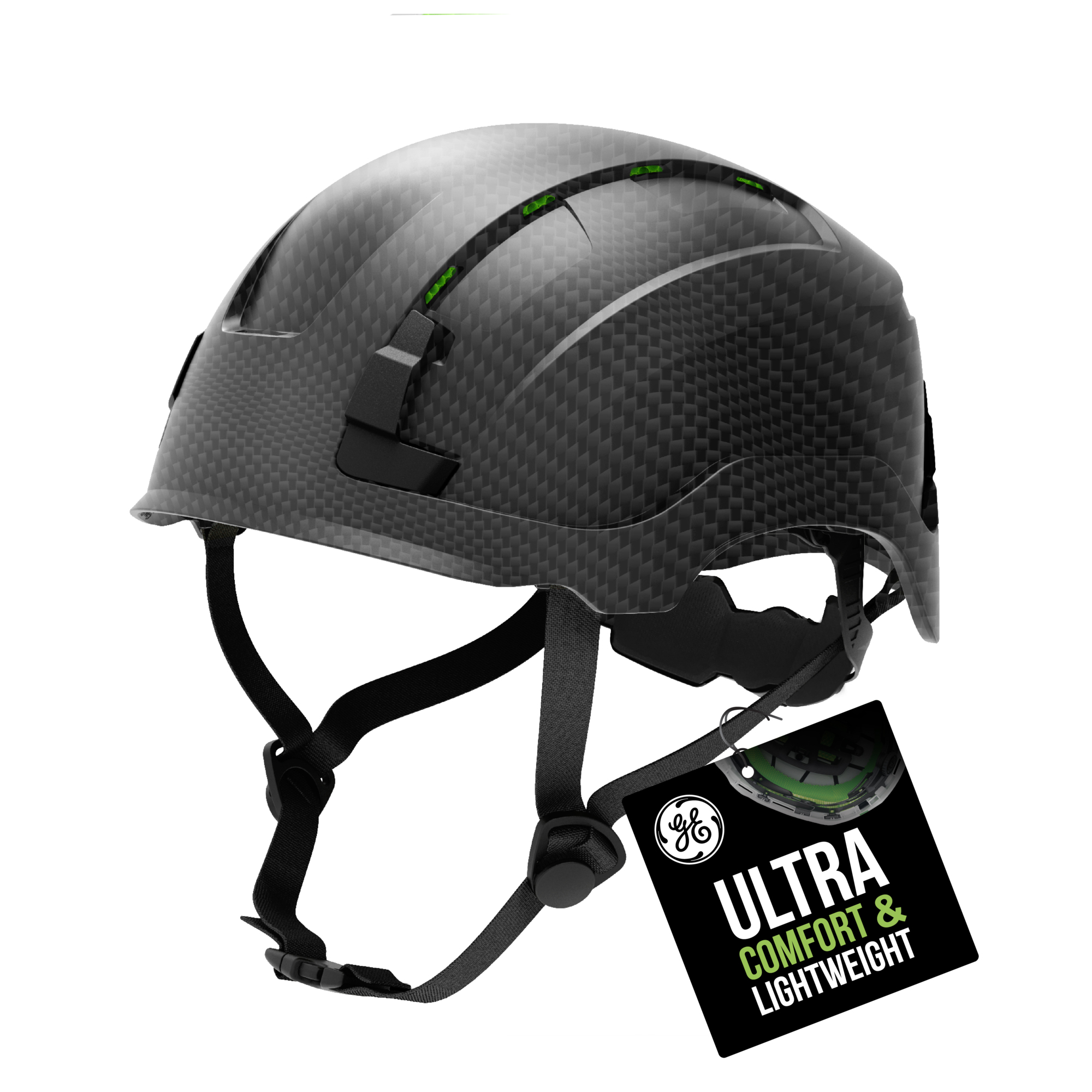 General Electric, SAFETY HELMET TYPE 2 VENTED-CARBON BLACK, Model# GH500CB